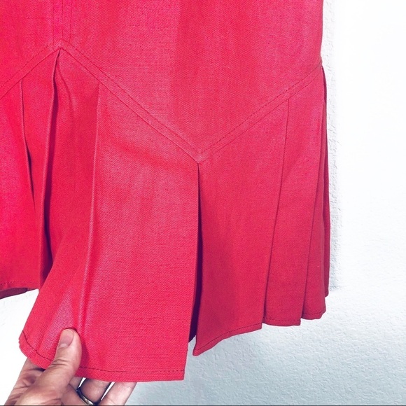 🔥SALE🔥 Charles Chang-Lima linen blend watermelon red peplum skirt sz6 - Picture 4 of 4